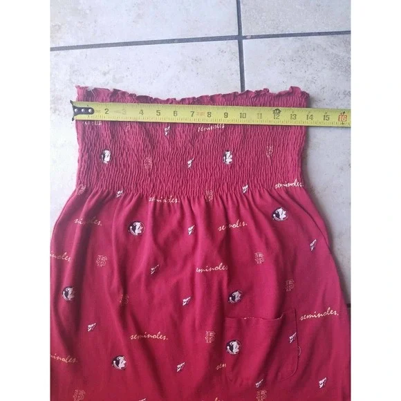 es COLLEGE CLASSICS SUNDRESS STRAPLESS FS Seminole Red White Strips Size XL - Picture 5 of 12